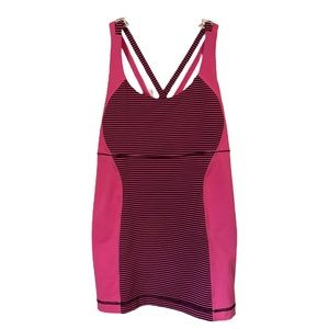 LULULEMON Energy Tank Pink/Raspberry Stripe Size Medium